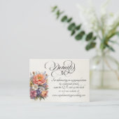 Aquarell-Wildblumen, QR-Code - Creme Begleitkarte (Stehend Vorderseite)