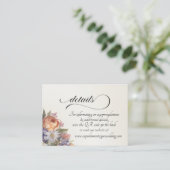 Aquarell-Wildblumen, QR-Code - Elfenbein Begleitkarte (Stehend Vorderseite)