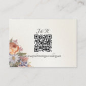 Aquarell-Wildblumen, QR-Code - Elfenbein Begleitkarte (Rückseite)