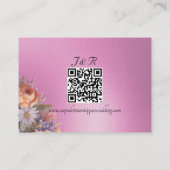 Aquarell-Wildblumen, QR-Code - Rosa Pink Begleitkarte (Rückseite)