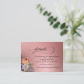 Aquarell-Wildblumen, QR-Code - Roségold Begleitkarte (Stehend Vorderseite)