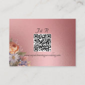 Aquarell-Wildblumen, QR-Code - Roségold Begleitkarte (Rückseite)