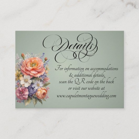 Aquarell-Wildblumen, QR-Code - Salbei Begleitkarte (Vorderseite)