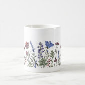 Aquarell-Wildblumen-Rand-Blumen-Tasse Kaffeetasse (Mittel)