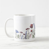 Aquarell-Wildblumen-Rand-Blumen-Tasse Kaffeetasse (Links)