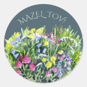 Aquarell Wildblumen Runder Aufkleber (Vorderseite)