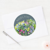 Aquarell Wildblumen Runder Aufkleber (Umschlag)