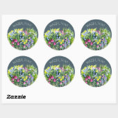 Aquarell Wildblumen Runder Aufkleber (Blatt)