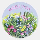 Aquarell Wildblumen Runder Aufkleber (Vorderseite)