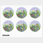 Aquarell Wildblumen Runder Aufkleber (Blatt)