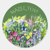 Aquarell Wildblumen Runder Aufkleber (Vorderseite)