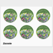 Aquarell Wildblumen Runder Aufkleber (Blatt)
