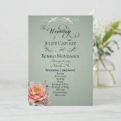 Aquarell-Wildblumen - Salbei-Hochzeit Programm (Stehend Vorderseite)