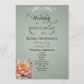 Aquarell-Wildblumen - Salbei-Hochzeit Programm (Vorderseite)