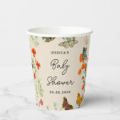 Aquarell Wildblumen Schmetterlinge Kinderdusche Pappbecher (Links)