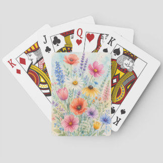 Aquarell-Wildblumen-Spielkarten Spielkarten