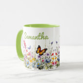 Aquarell-Wildblumen Tasse (Vorderseite Links)