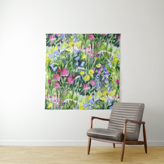 Aquarell Wildblumen  Wandteppich (Beispiel)