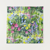 Aquarell Wildblumen  Wandteppich (Vorderseite)