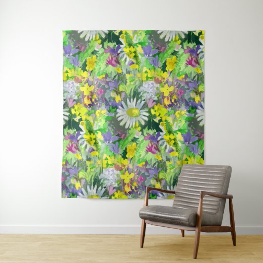 Aquarell Wildblumen Wandteppich (Beispiel)
