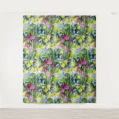 Aquarell Wildblumen  Wandteppich (Vorderseite)