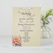 Aquarell-Wildblumen - Weizen-Hochzeit Programm (Stehend Vorderseite)
