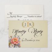 Aquarell-Wildblumen - Weizen RSVP Karte (Vorne/Hinten)