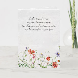 Aquarell-Wildblumen zur Beileidsbekundung Karte