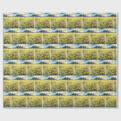 Aquarell-Wildblumenfeld mit Regenbogen Geschenkpapier (Flach)