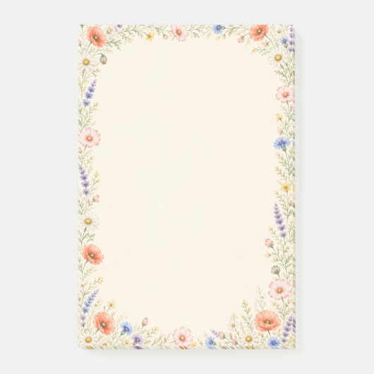 Aquarell-Wildblumengarten-Blumen  Post-it Klebezettel (Vorderseite)