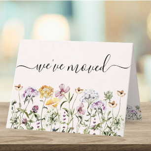 Aquarell-Wildblumengarten Neue Hausadresse Karte