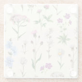 Aquarell-Wildblumenmuster. Glasuntersetzer (Rückseite)