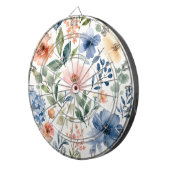 Aquarell-Wildblumenmuster Moderne Botanik Dartscheibe (Vorderseite rechts)