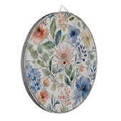 Aquarell-Wildblumenmuster Moderne Botanik Dartscheibe (Vorderseite Links)