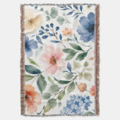 Aquarell-Wildblumenmuster Moderne Botanik Decke (Vorderseite Vertikal)