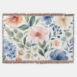 Aquarell-Wildblumenmuster Moderne Botanik Decke