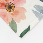 Aquarell-Wildblumenmuster Moderne Botanik Fleecedecke (Ecke)