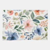 Aquarell-Wildblumenmuster Moderne Botanik Geschirrtuch (Horizontal)