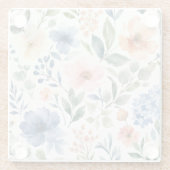 Aquarell-Wildblumenmuster Moderne Botanik Glasuntersetzer (Rückseite)