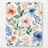 Aquarell-Wildblumenmuster Moderne Botanik Mousepad (Vorne)