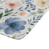Aquarell-Wildblumenmuster Moderne Botanik Schneidebrett (Ecke)