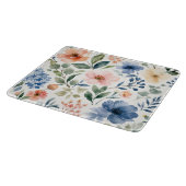 Aquarell-Wildblumenmuster Moderne Botanik Schneidebrett (Ecke)