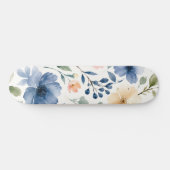 Aquarell-Wildblumenmuster Moderne Botanik Skateboard (Horizontal)