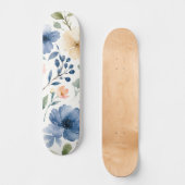 Aquarell-Wildblumenmuster Moderne Botanik Skateboard (Vorderseite)
