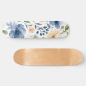 Aquarell-Wildblumenmuster Moderne Botanik Skateboard (Horizontal)