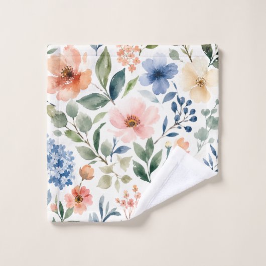 Aquarell-Wildblumenmuster Moderne Botanik Waschlappen (Waschlappen)