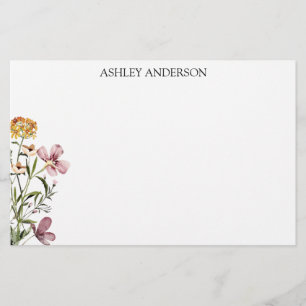 Aquarell-Wildblumenstrauß #1 Personalisierter Name Briefpapier