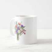 Aquarell-Wildblumenstrauß-Libellen-Tasse Kaffeetasse (Vorderseite Links)