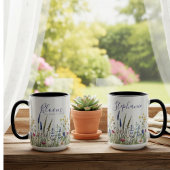 Aquarell-Wildblumenwiese "Blühen" Tasse
