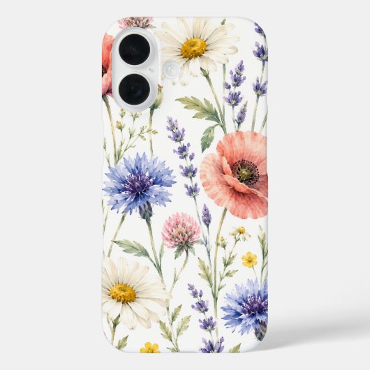 Aquarell-Wildblumenwiese-Blumen Case-Mate iPhone Hülle (Rückseite)
